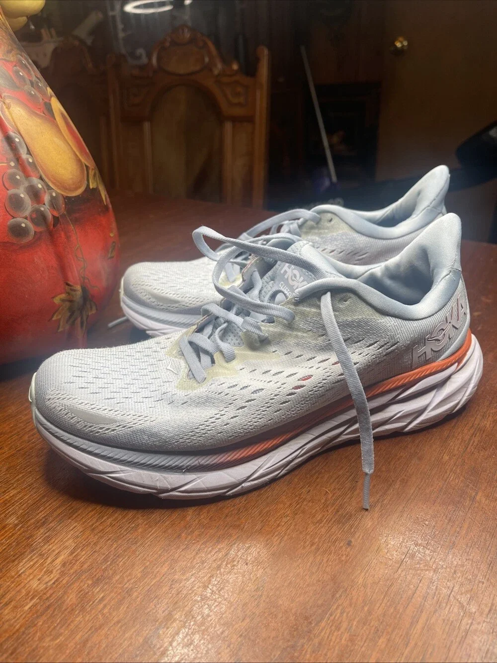 Size 9.5 - Hoka One One Clifton 8 Blue Fog. Womens sneakers Shoes